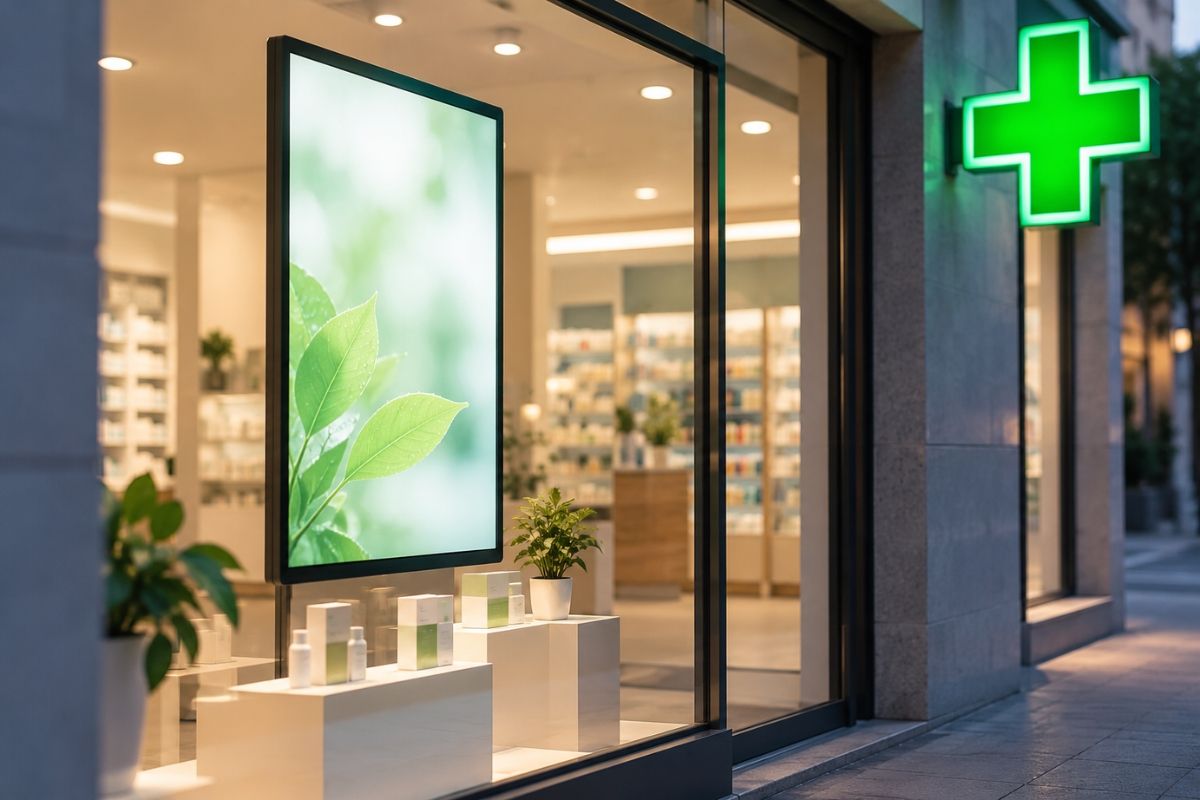 Insegne e monitor pubblicitari in farmacia: cosa cambia con le nuove regole del 2026