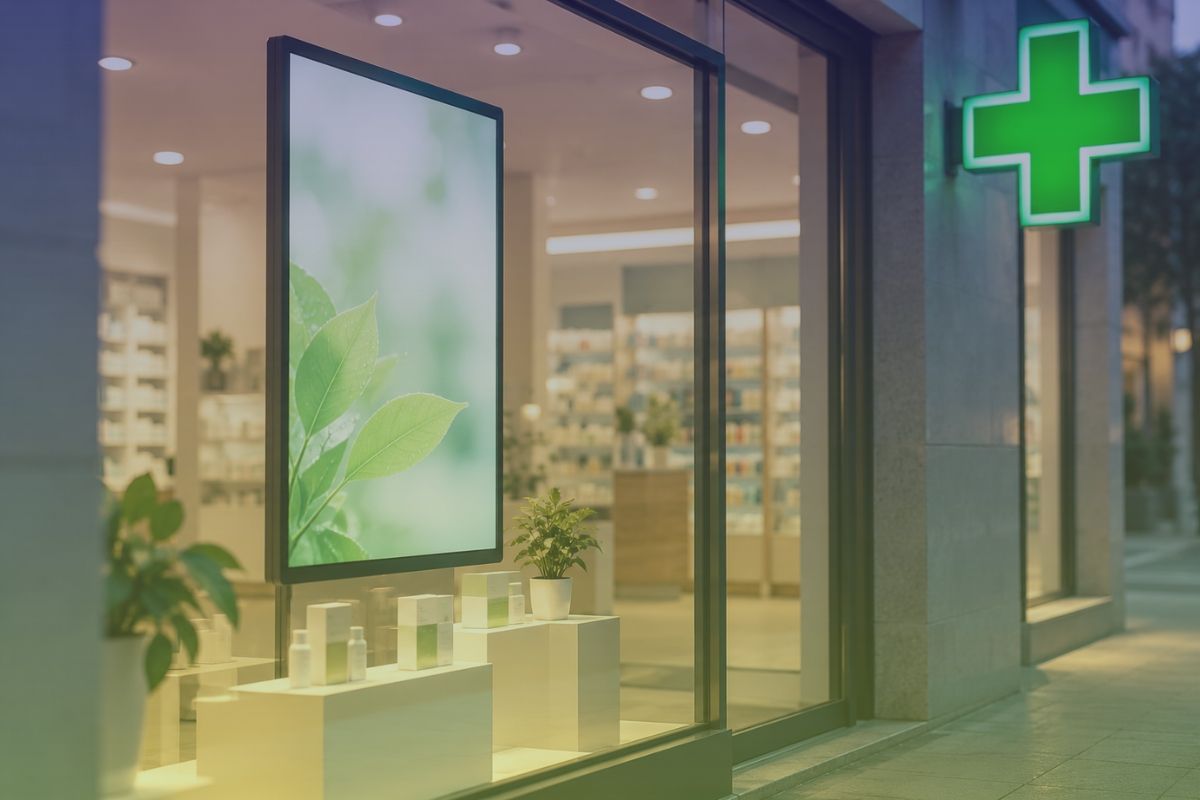 Insegne e monitor pubblicitari in farmacia: cosa cambia con le nuove regole del 2026